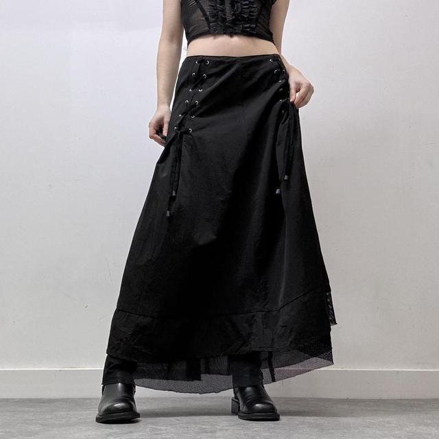 Grunge corset tech maxi skirt