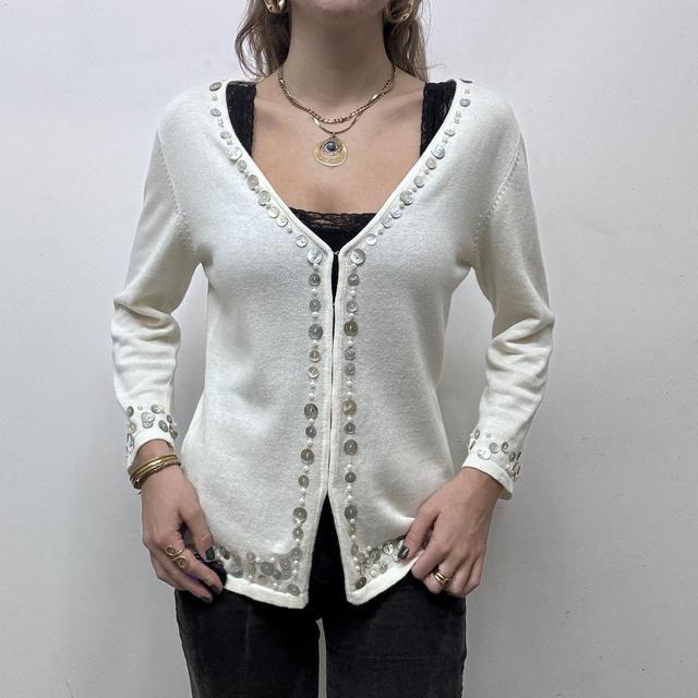 Cream mother of pearl button cardigan