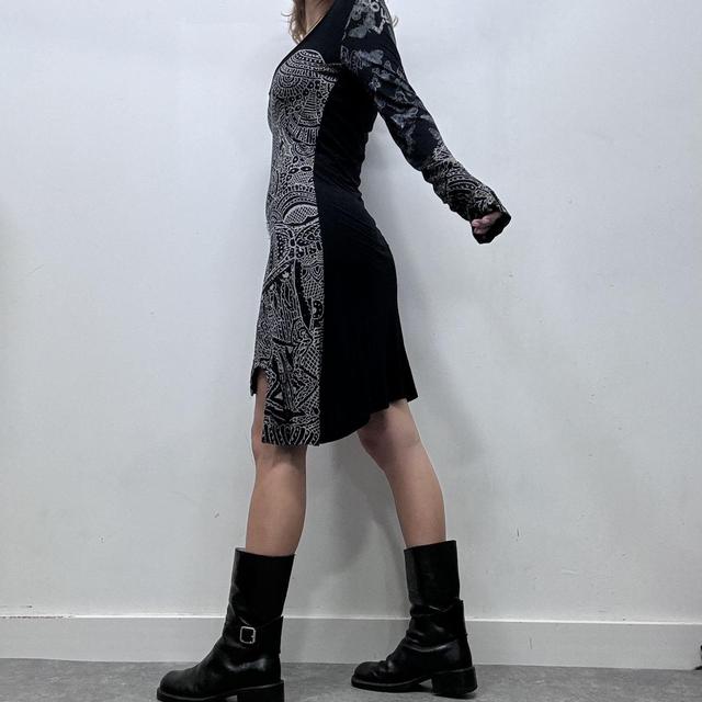 Grunge asymmetric graphic dress