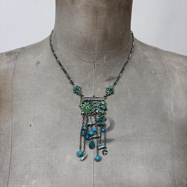 Silver gemstone fairy summer necklace