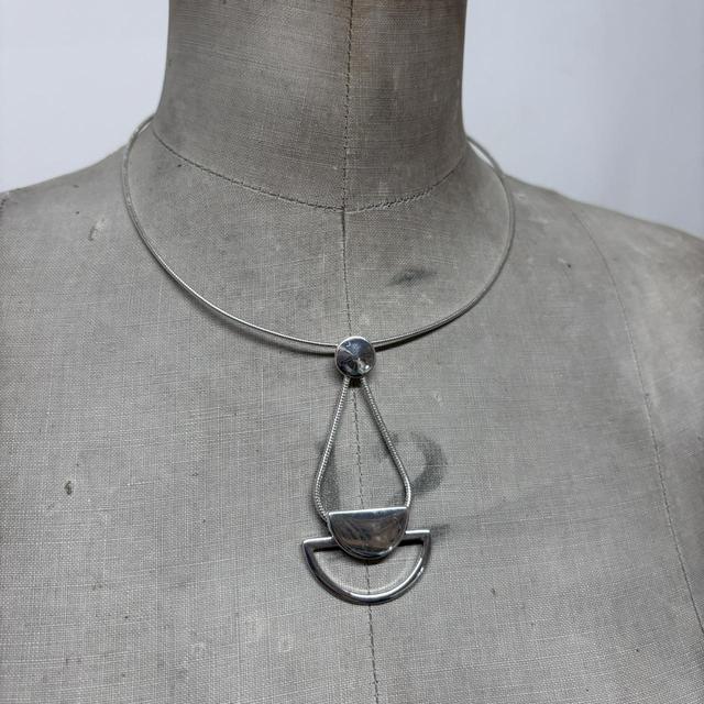 Chunky silver futuristic necklace