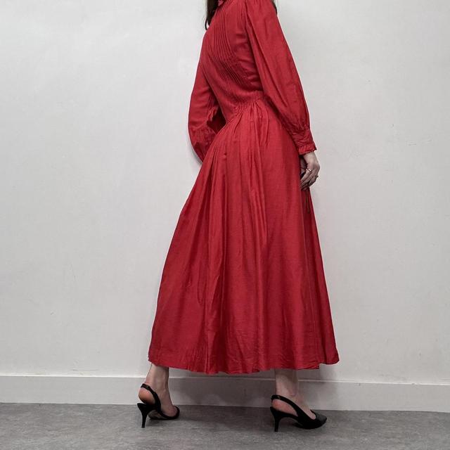 Red edwardian silk prarie dress