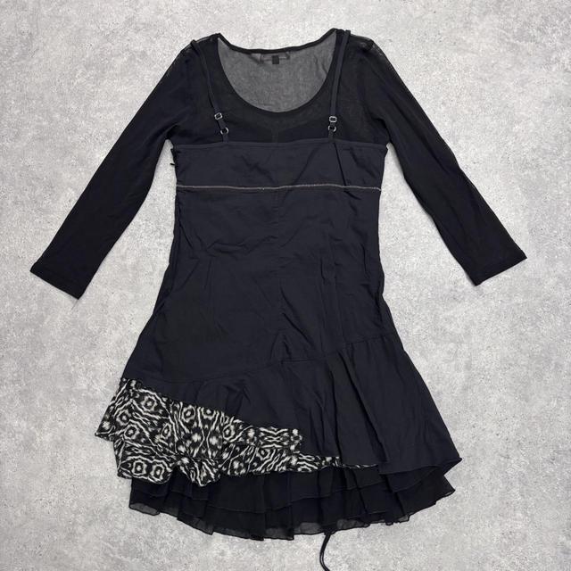 Black grunge corset mini dress