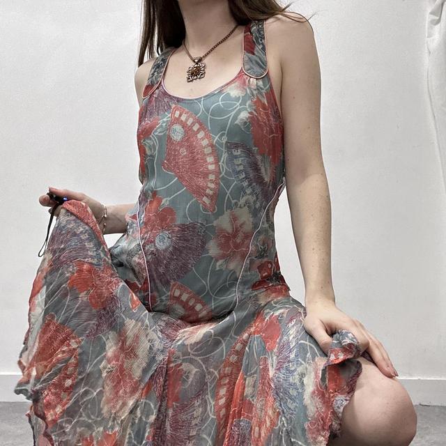 Sheer floral paisley diesel ruffle dress