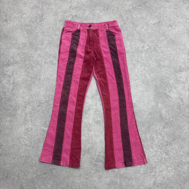 Striped pink 70s flare cords