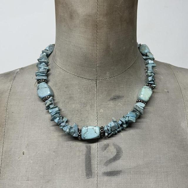 Chunky turquoise crystal necklace