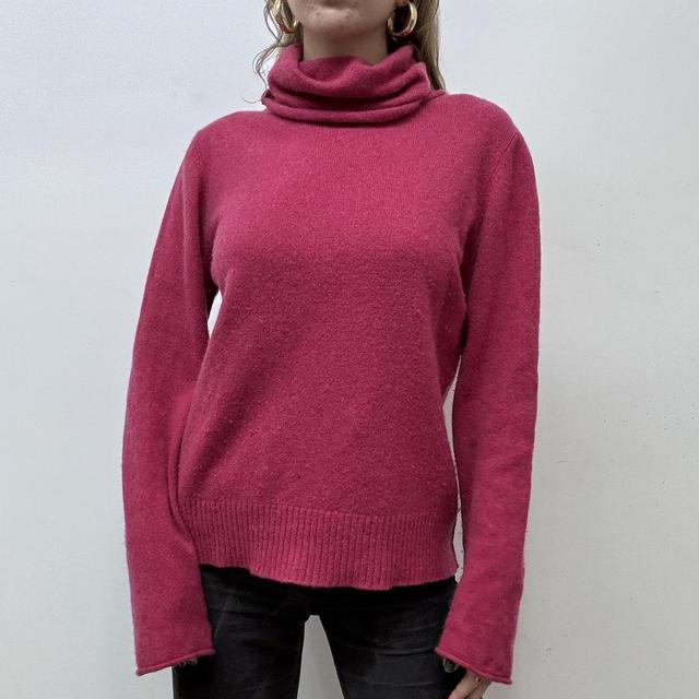 Pink cashmere knit slouchy jumper