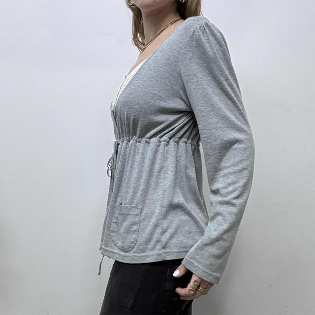 Slouchy lace grey blouse