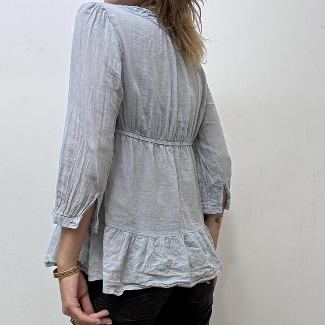 Vintage lace blue blouse