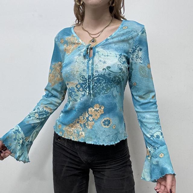 Flared fairy hippie paisley top