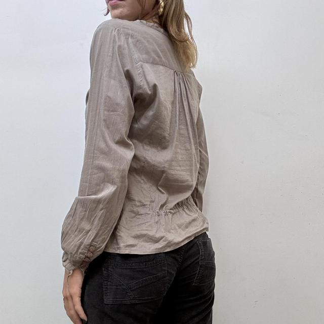 Brown button lace fairy shirt