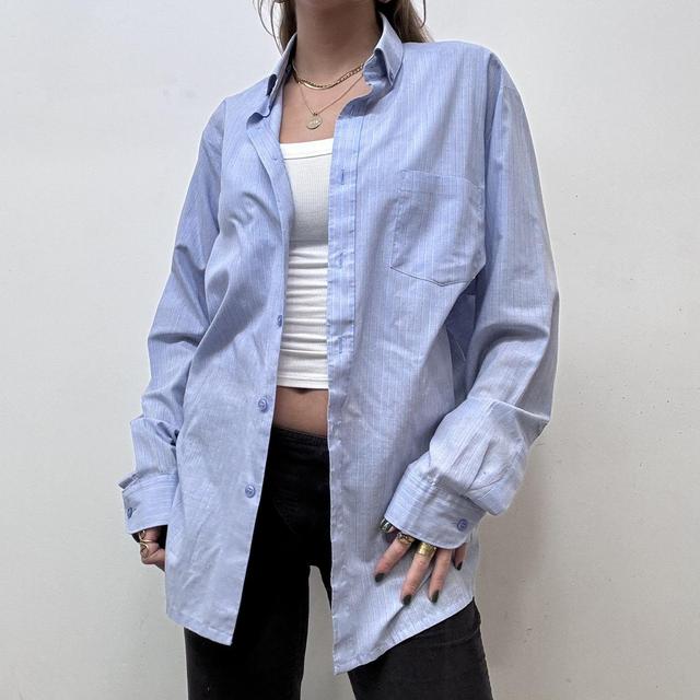 Blue pinstripe shirt