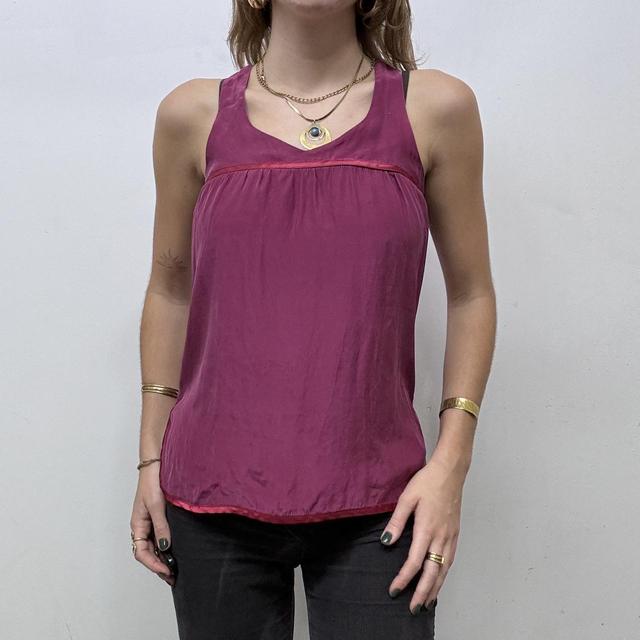 Pink silk ribbon vest