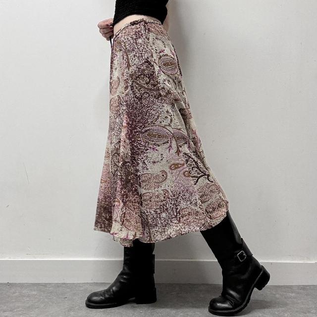 Paisley watercolour floaty midi skirt