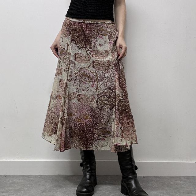Paisley watercolour floaty midi skirt