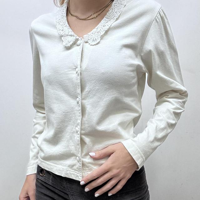 White lace Laura Ashley shirt