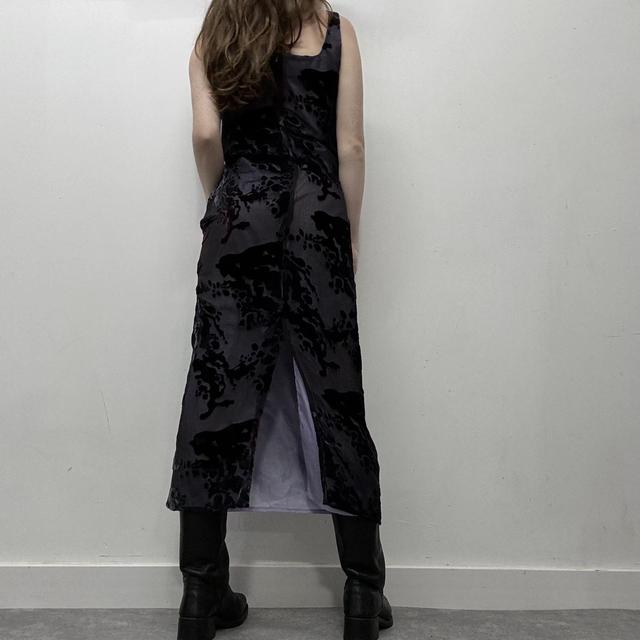 Sheer floral layered maxi dress