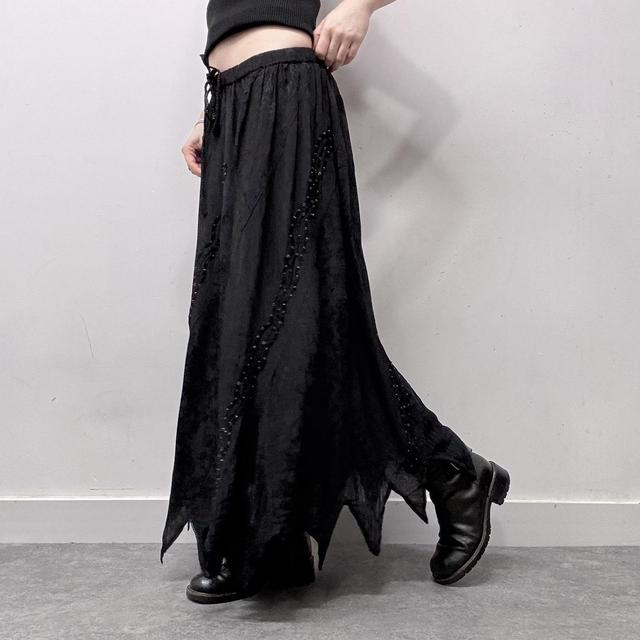 Black fairy grunge handkerchief maxi skirt