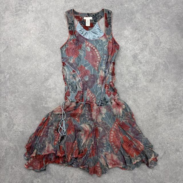 Sheer floral paisley diesel ruffle dress