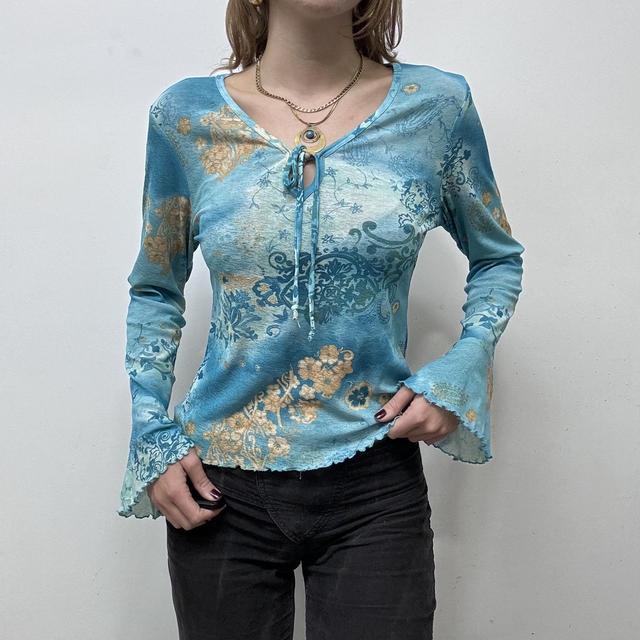 Flared fairy hippie paisley top