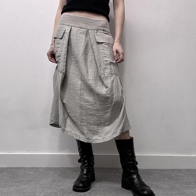Grey cargo puff balloon skirt