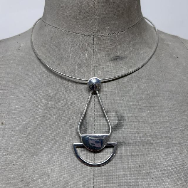 Chunky silver futuristic necklace