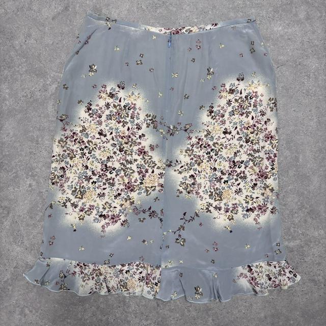 90s bias floral silk skirt