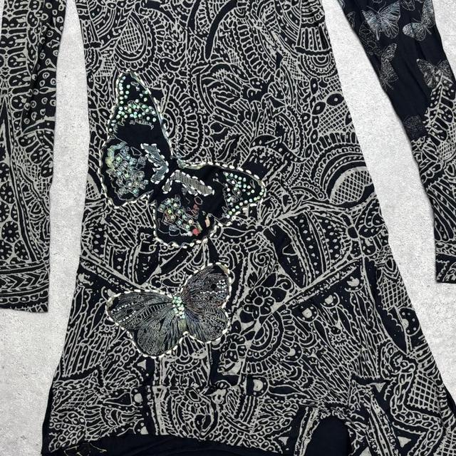 Grunge asymmetric graphic dress