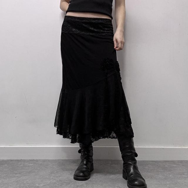 Black fairy grunge lace skirt