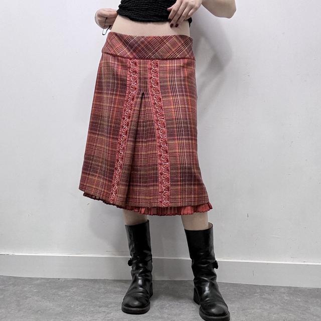Checked tartan layered fairy midi skirt