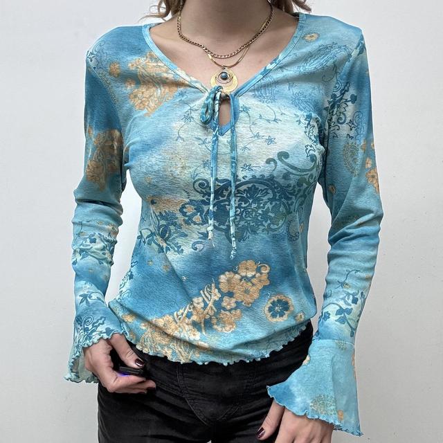 Flared fairy hippie paisley top