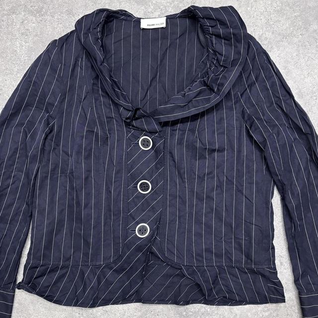 Pinstripe structured flared shirt jacket