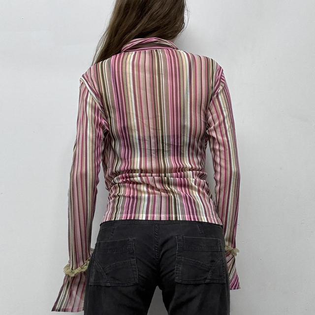 Office pinstripe flared grunge shirt