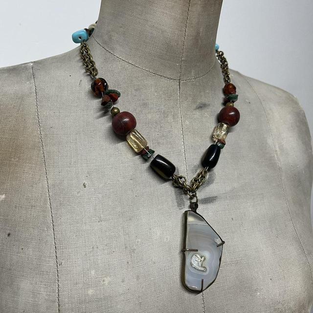 Chunky boho crystal necklace