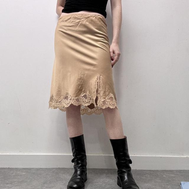 Silk lace slip petticoat skirt