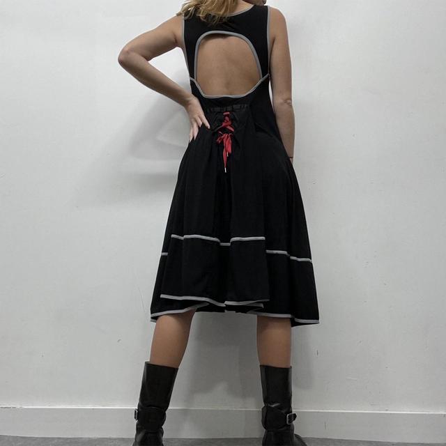 Black corset flare dress