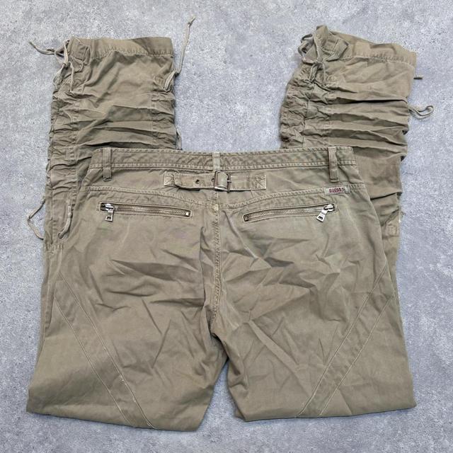 Khaki lace up cargo trousers