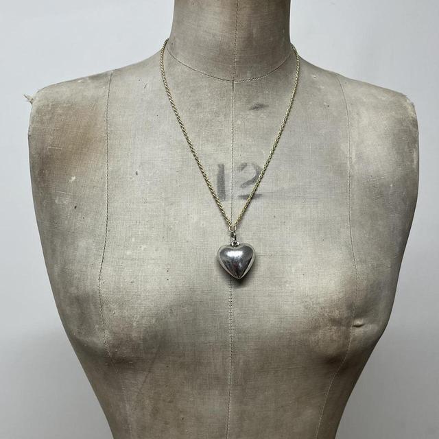 Silver bubble heart necklace