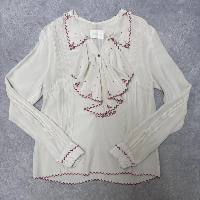Silk edwardian embroidered shirt
