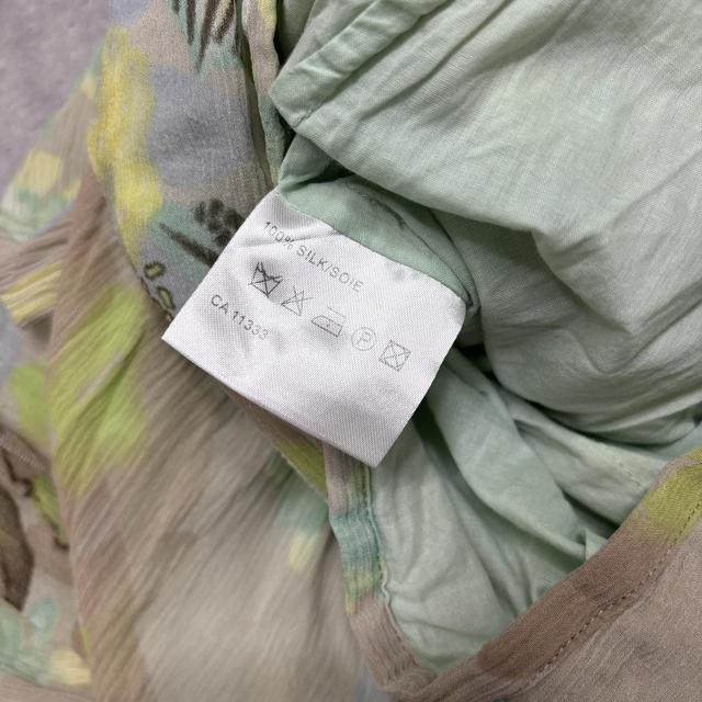 Pastel silk floral midi skirt