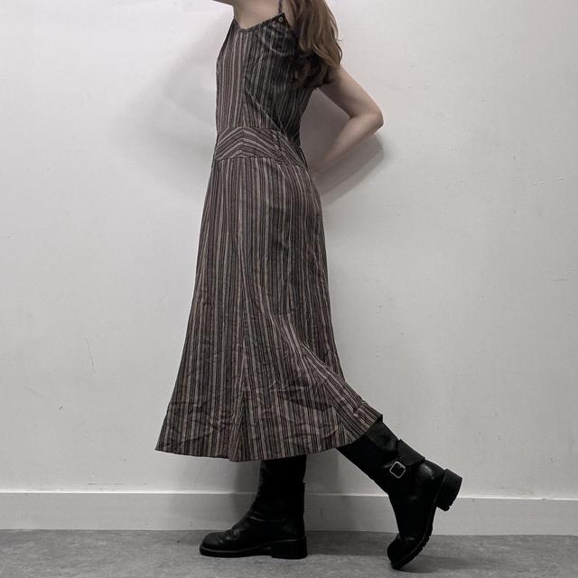 Vintage pinstripe aline maxi dress