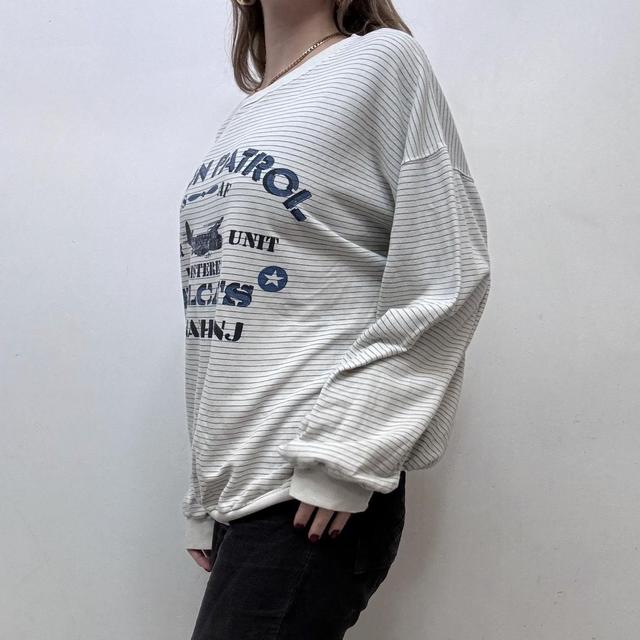 Pinstripe graphic cotton sweatshirt