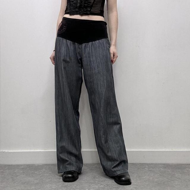 Fold over wide leg trousers