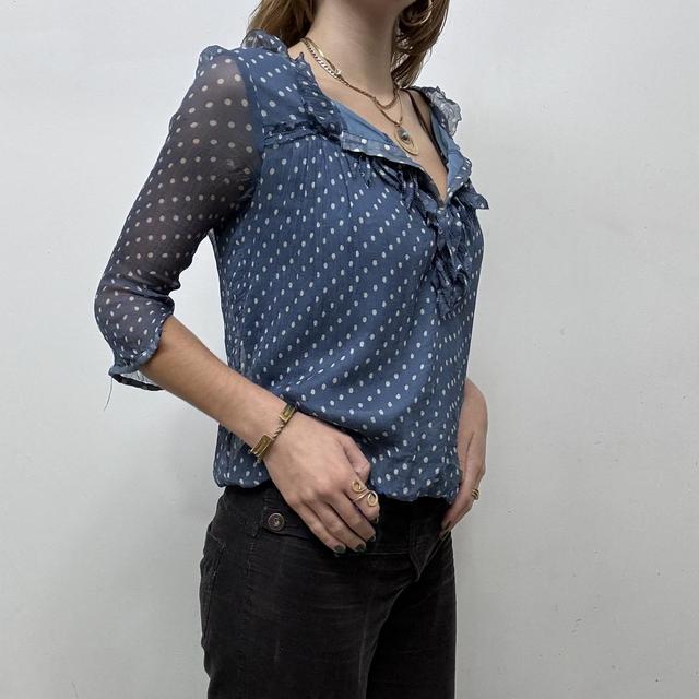 Vintage polka dot sheer silk blouse