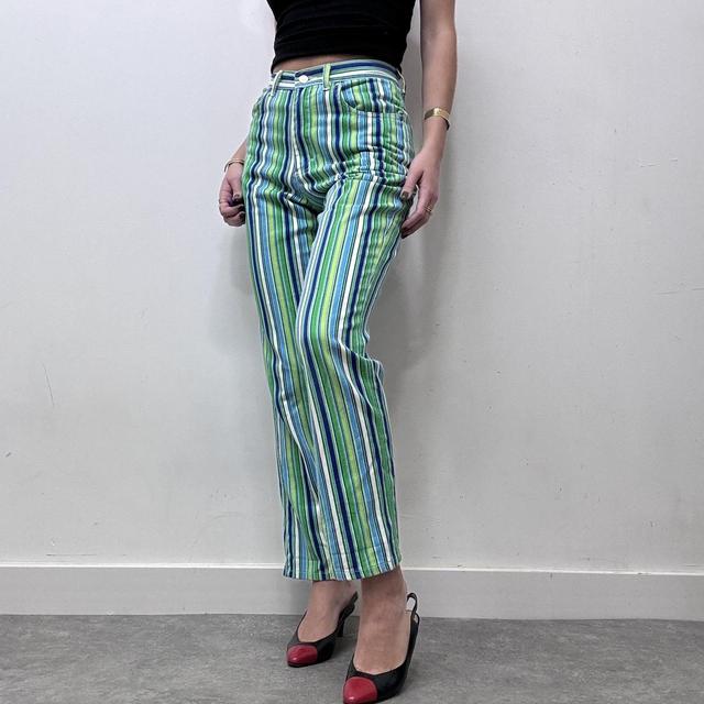 Pinstripe straight leg y2k jeans