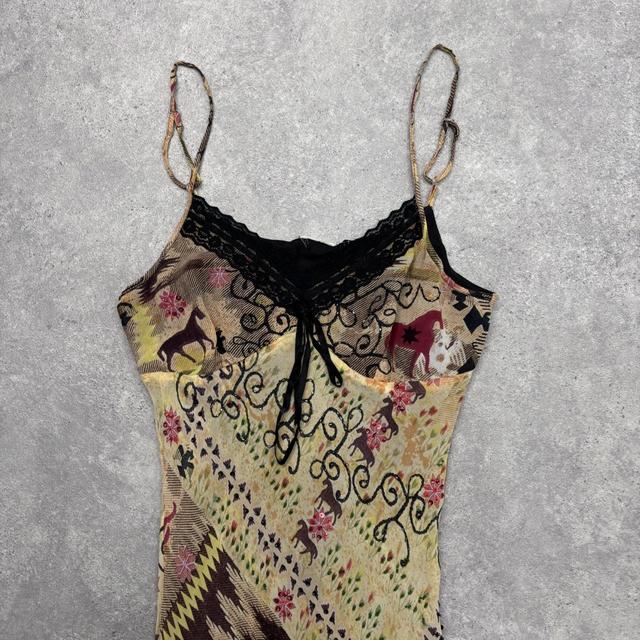 Sheer silk graphic flutter dress