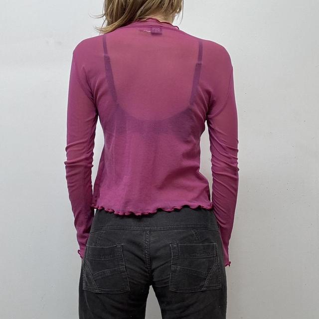 Sheer ruffle mesh cardigan