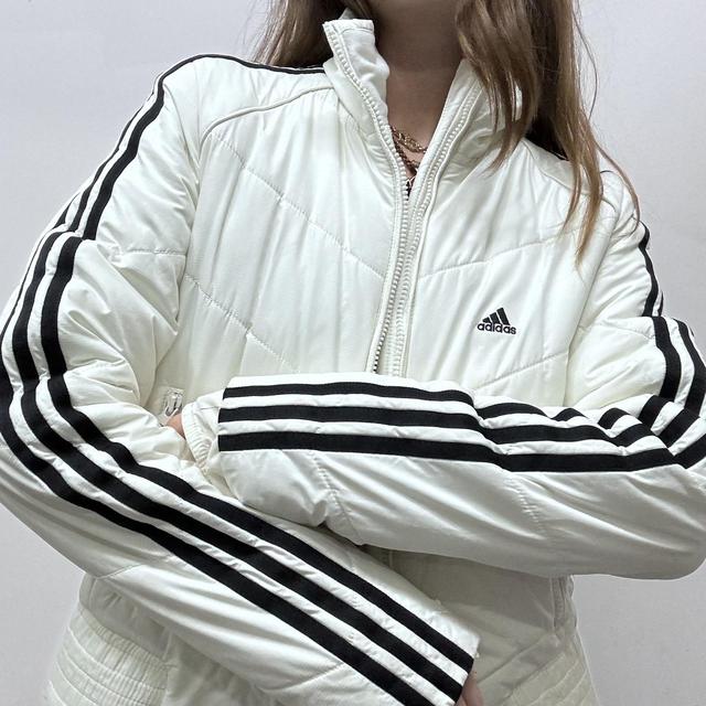 Y2k white adidas puffer jacket