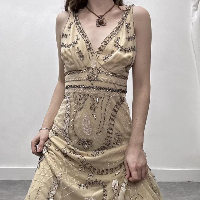 Sheer beaded floaty embelished dress