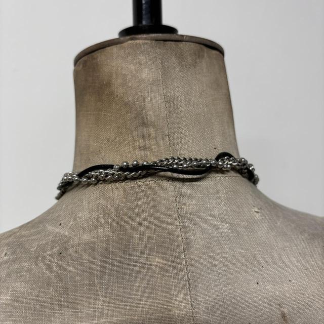 Chunky silver charm necklace